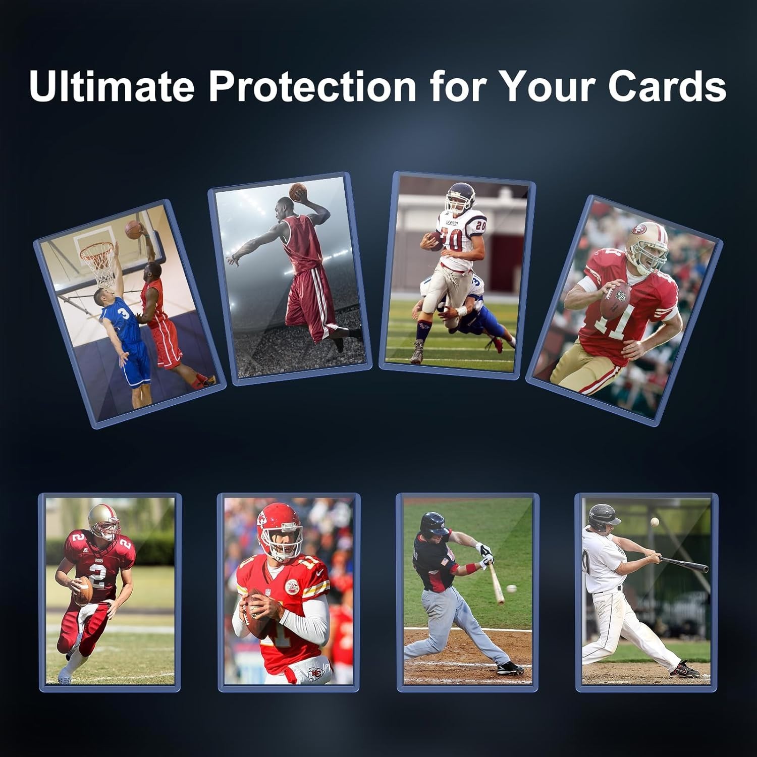 Versatile Card Protector Set, 100 Hard and Soft Sleeves for All Collectibles