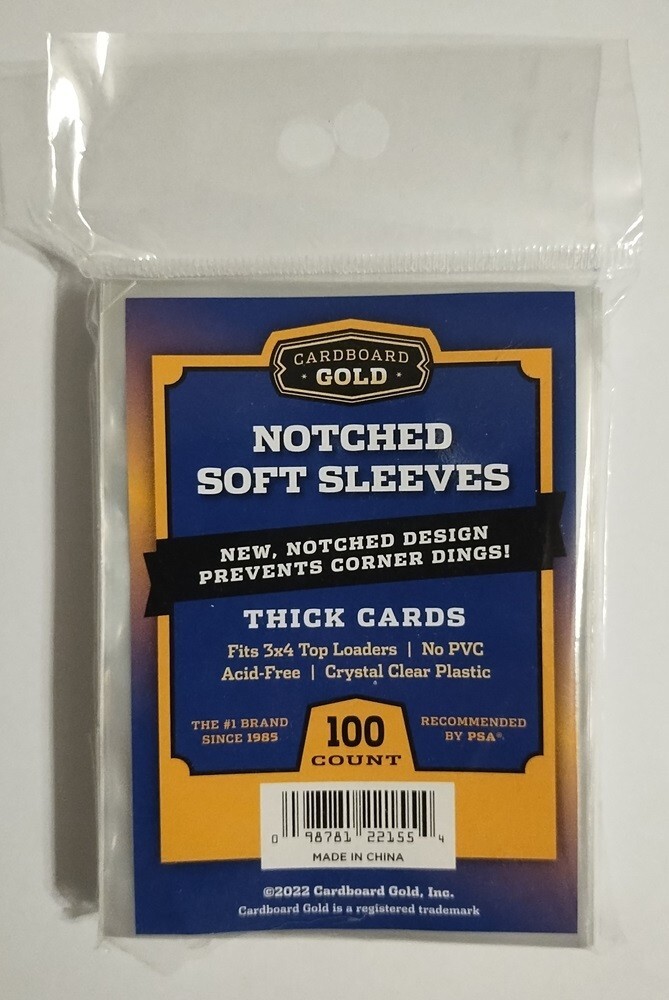 100 Cardboard Gold – Notched Corner – Thick Card Sleeves (1 Pack)
