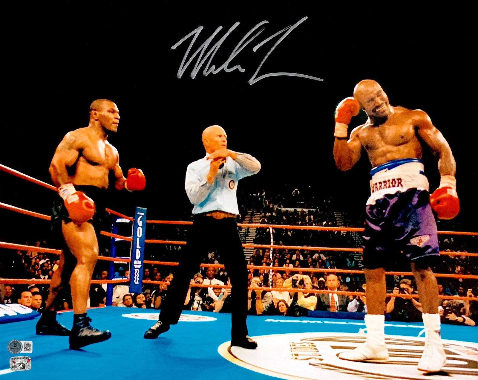 Mike Tyson Signed 16×20 Photo vs. Evander Holyfield Beckett