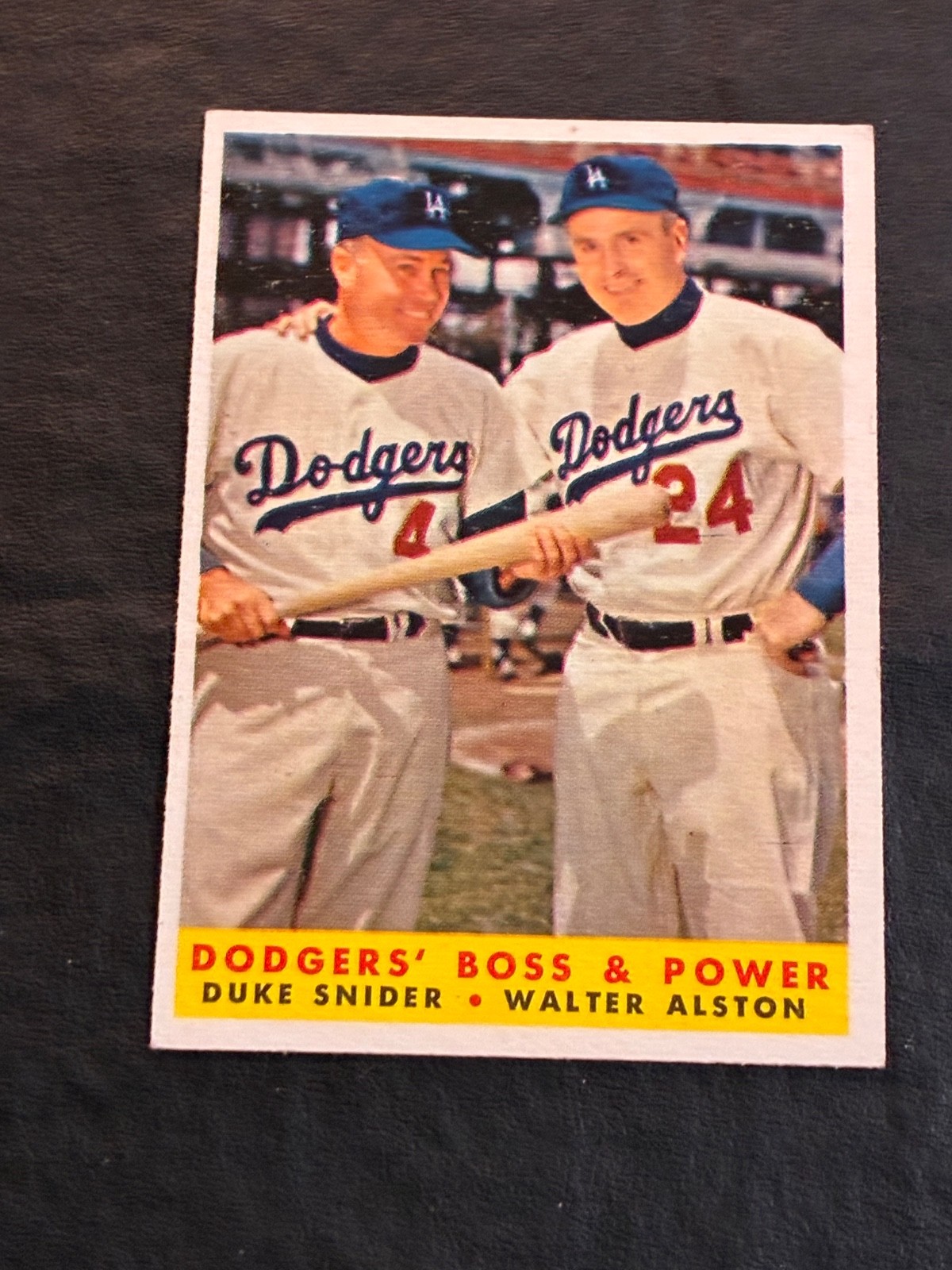 1958 Topps Dodgers’ Boss & Power Duke Snider & Walter Alston #314-See Back