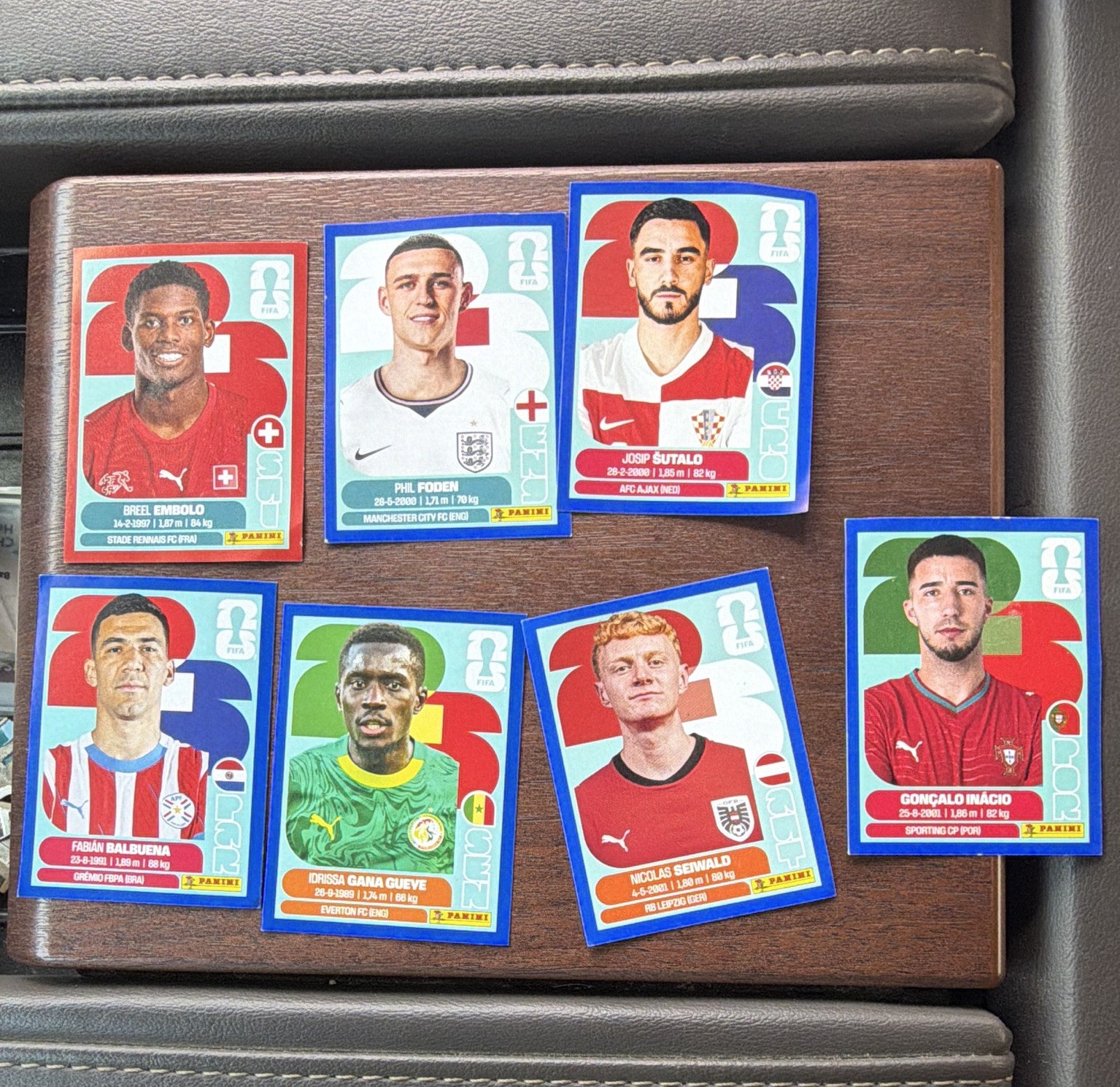 Panini FIFA World Cup USA-mexic 2026 Player Portrait Stickers Lot of 7 Non-Stuck