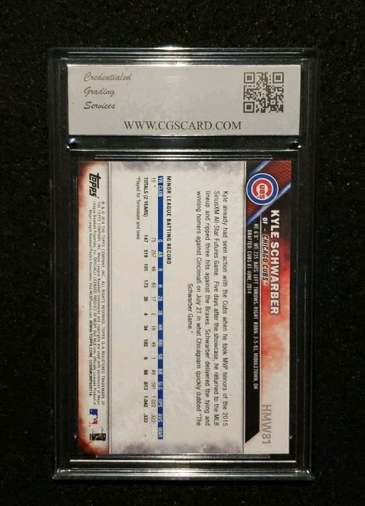 *KYLE SCHWARBER* 2016 Topps Holiday #HMW81 *CGS 10* RC Rookie Card