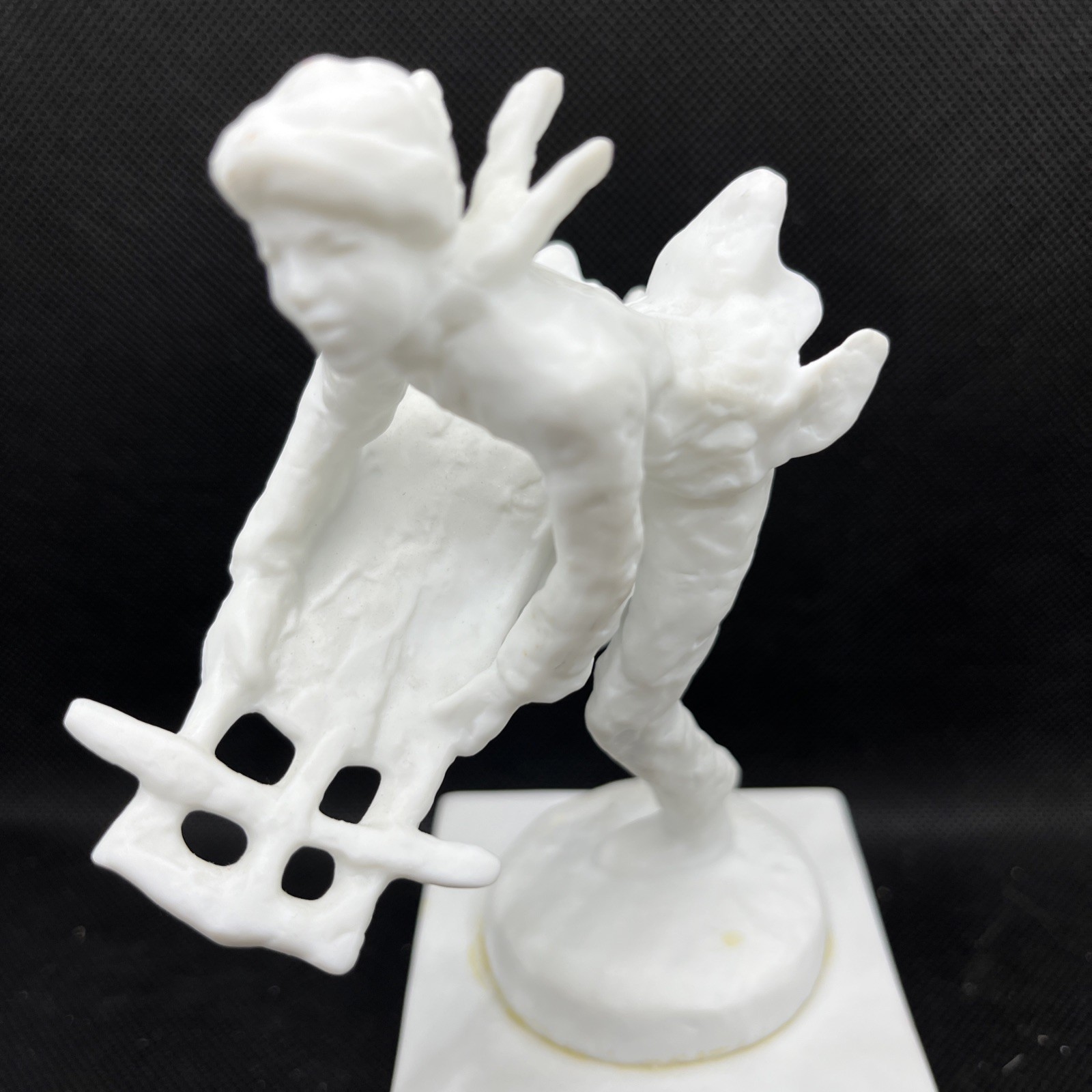 2002 Winter Olympics White Sledding Statue Figurine From The Treehouse Gallery
