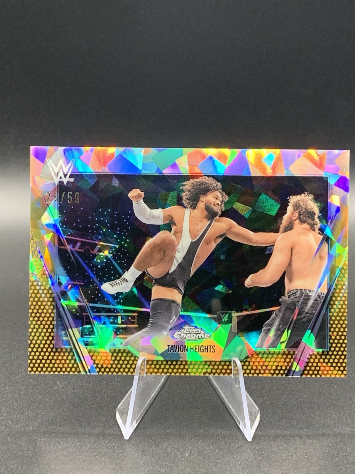 2026 Topps Chrome Sapphitr WWE – Tavion Heights #196 Gold Refractor /50