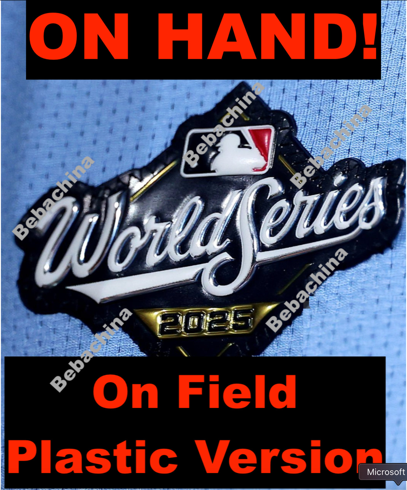 2025 World Series Patch Jersey LA Dodgers Toronto Blue Jays Plastic On Field