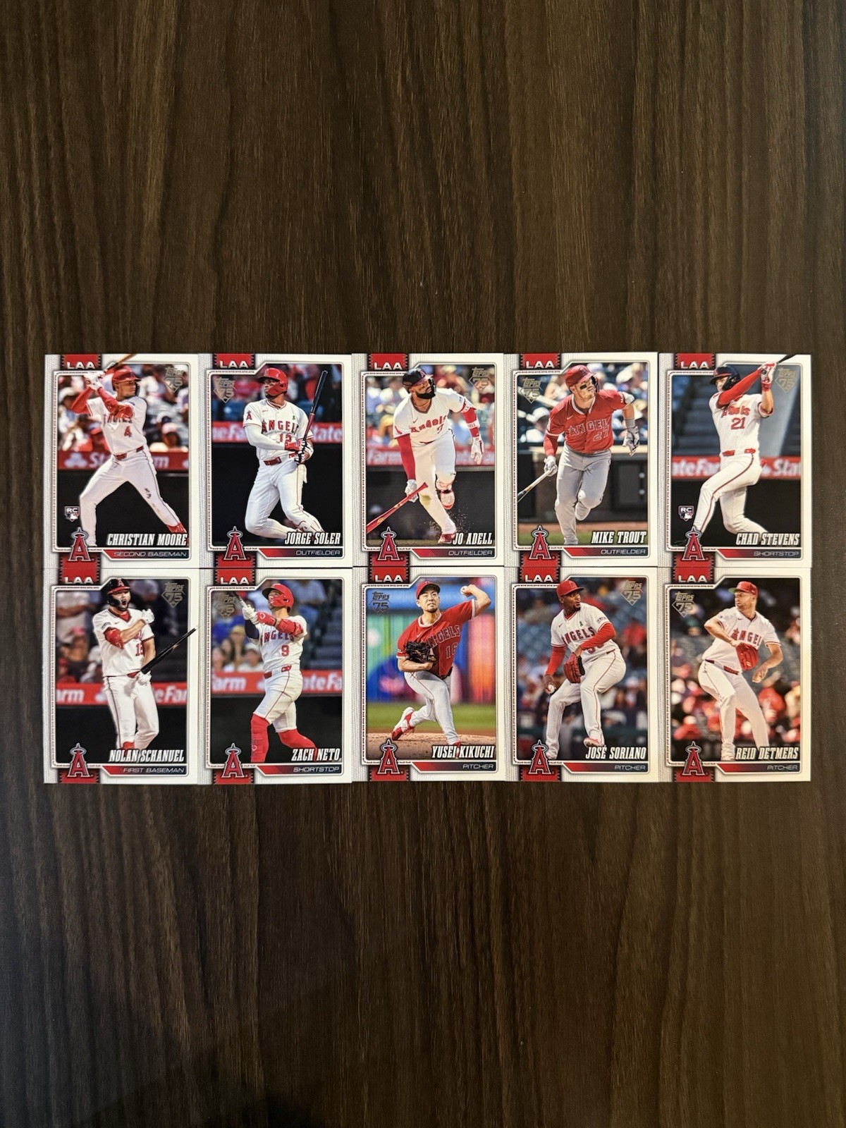2026 Topps Series One Los Angeles Angels Complete Team Set (10 Cards) Rookie RC