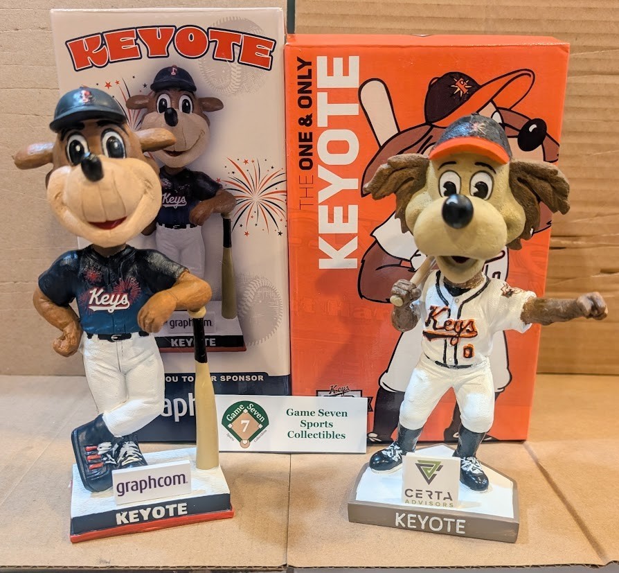 Keyote Frederick Keys Baltimore Orioles Mascot Bobblehead Lot of 2 – 2018 & 2026