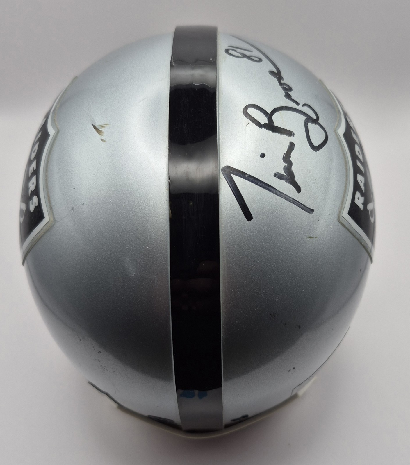 Oakland Raiders Tim Brown Signed Mini Helmet Riddell Autograghed