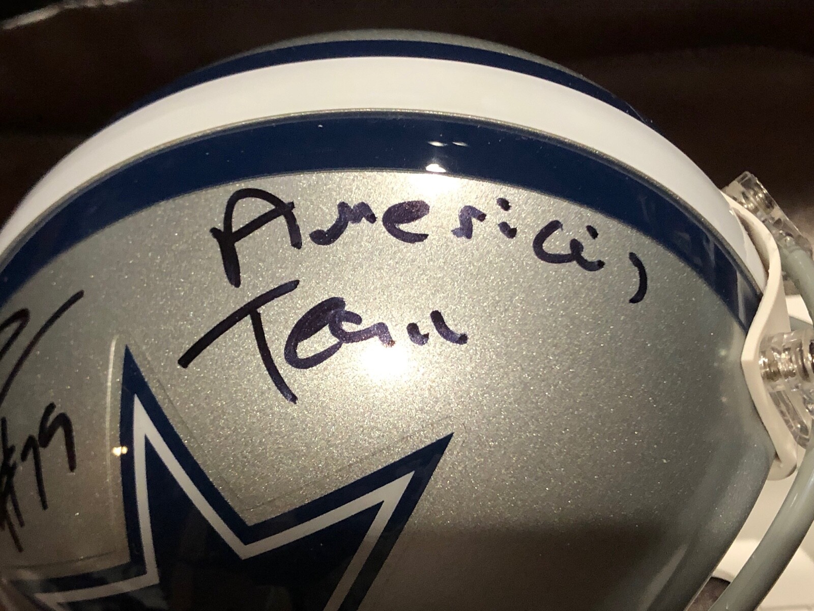 ERIK WILLIAMS America’s Team Signed Autographed Dallas Cowboys Mini Helmet PSA