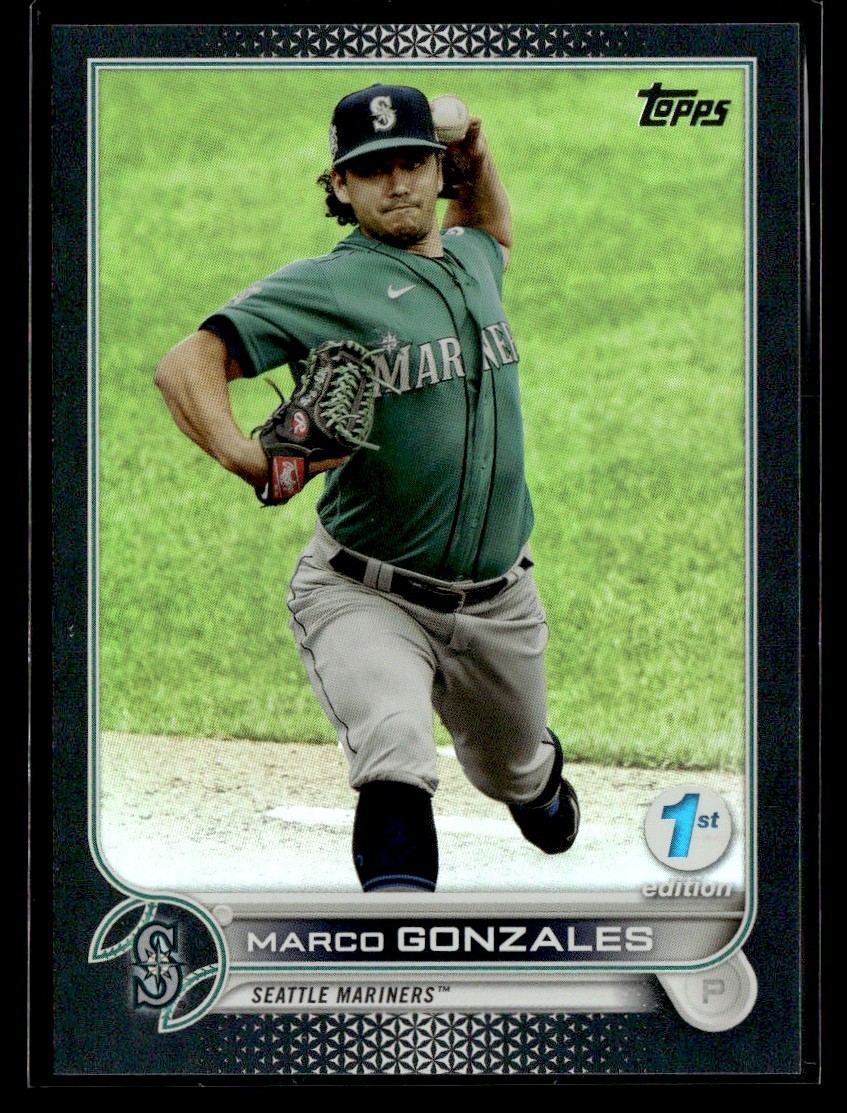 2022 Topps 1st Edition Black Foil Marco Gonzales /25 Mariners #112