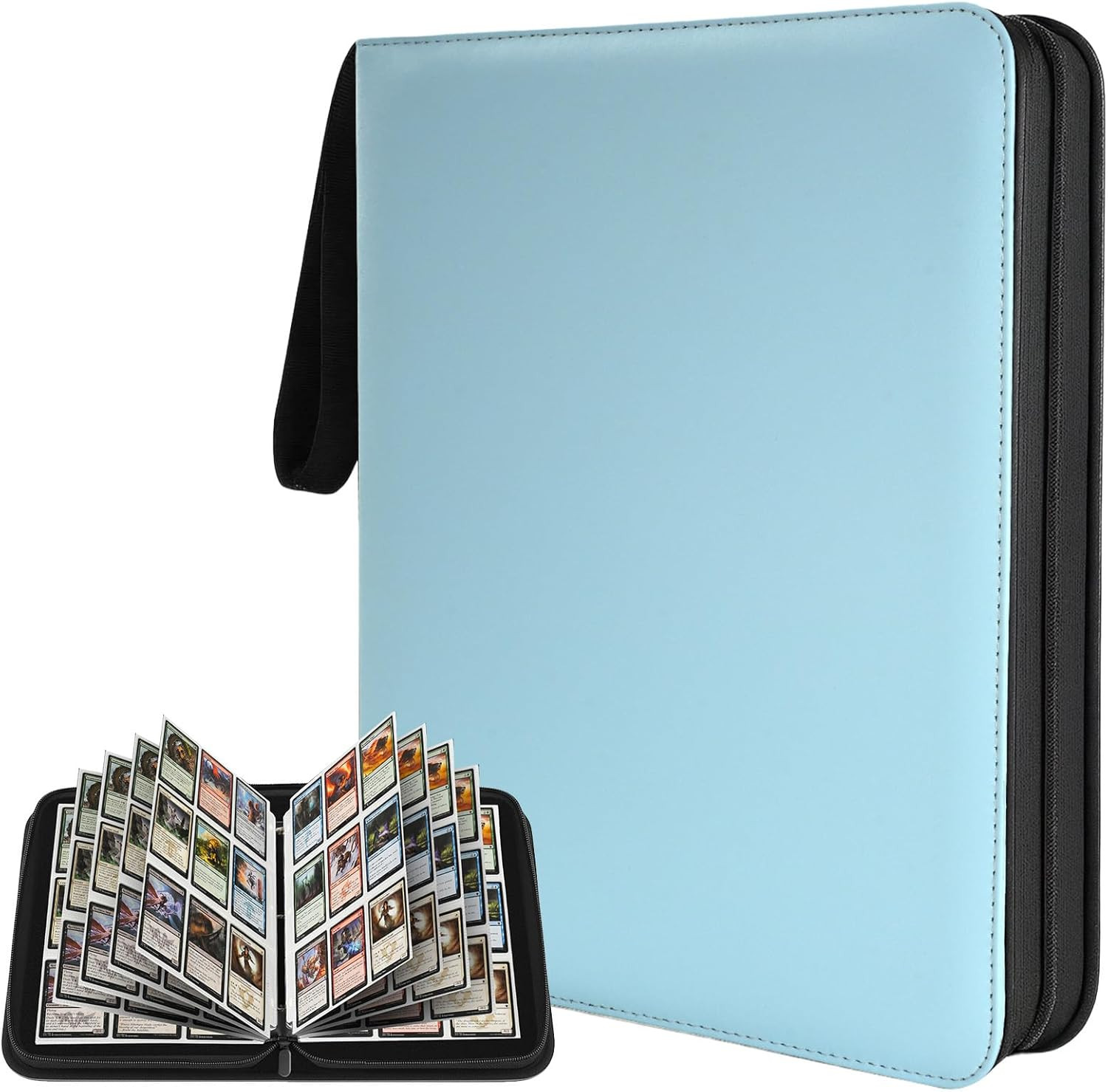 9 Pocket Trading Card Zip Binder – Holds 900 Cards, 50 Pages Large-Capacity,Doub