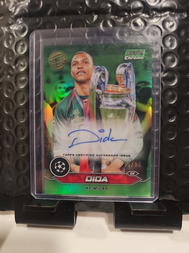 2023-24 Topps Stadium Club Chrome UCL DIDA #CA-DI Green Prism Auto 5/99 AC Milan
