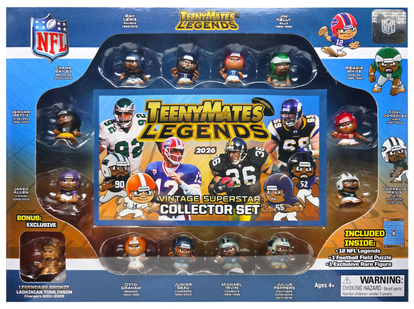2026 NFL TEENYMATES LEGENDS SERIES 4 VINTAGE SUPERSTAR COLLECTOR BOX SET 13 PCS.