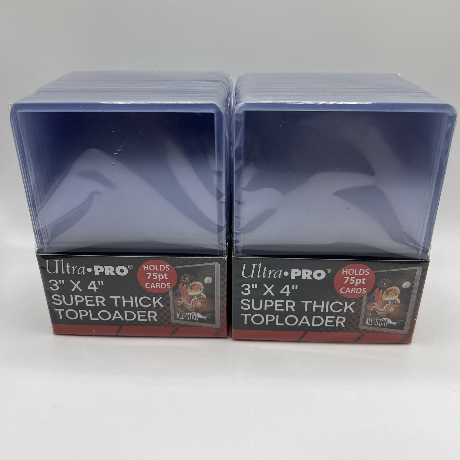 Ultra Pro 3X4 Thick 75pt Toploaders 2 Packs of 25 for up to 75pt Cards