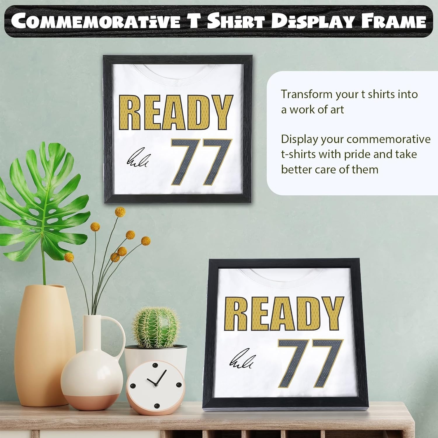 Jersey Wooden Frame Display Case -Shadow Box with 98% UV Protection Acrylic and