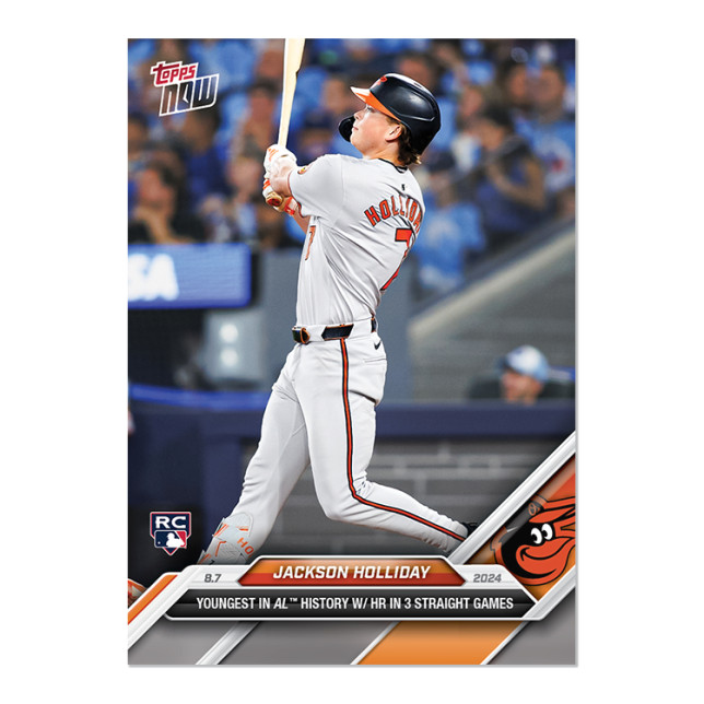 2024 Topps Now 529 Jackson Holliday 3 HR’s in 3 Days Record- Free Shipping!