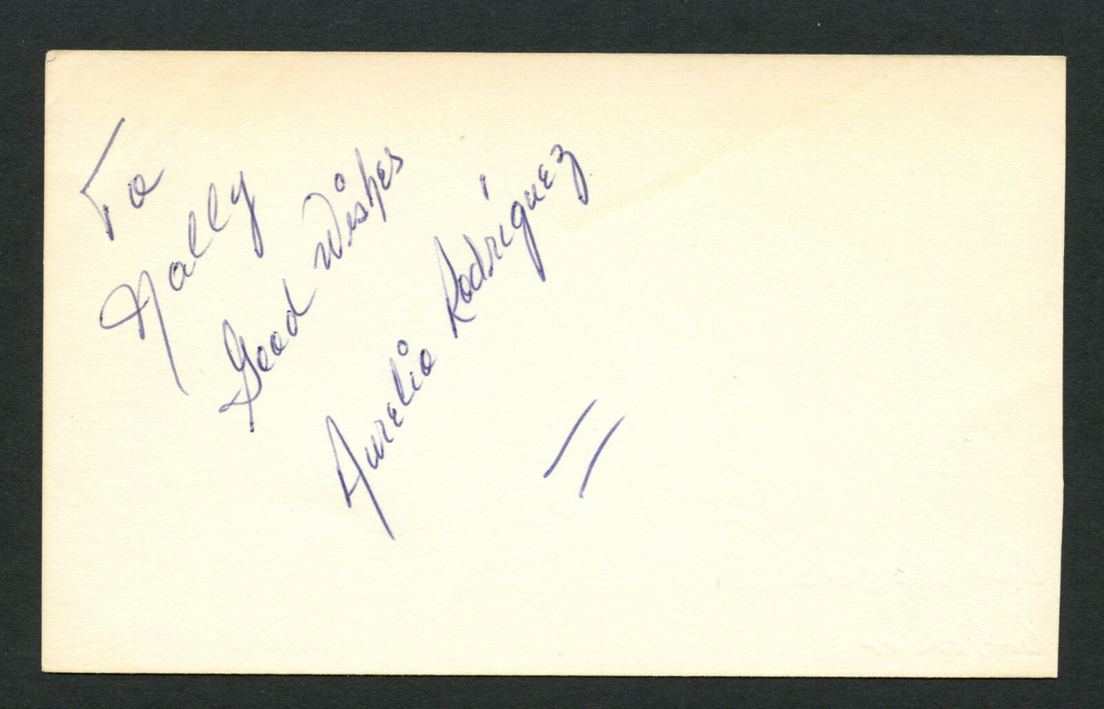 Aurelio Rodriguez (d. 2000) signed autograph Baseball 3×5 Index Card 4076-06