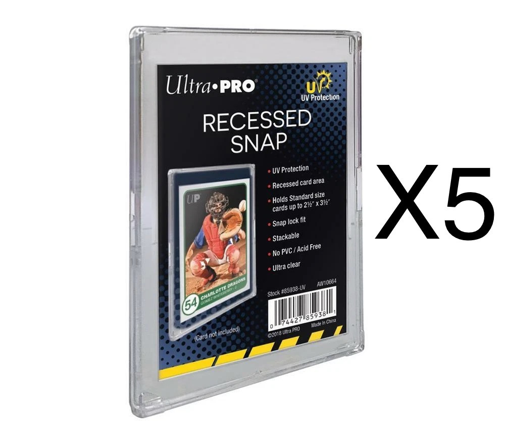 (5-Pack) Ultra Pro UV Protected Full Sized Recessed Snap Pokemon, Sports, Magic