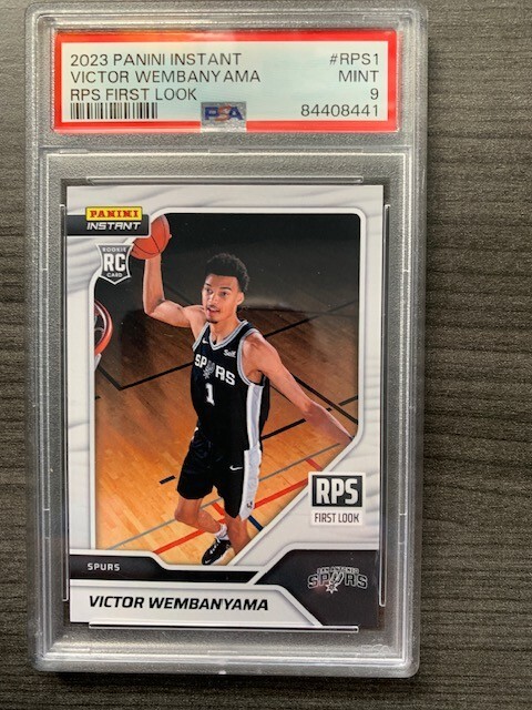 2023 PANINI INSTANT RPS FIRST LOOK #RPS1 VICTOR WEMBANYAMA RC #1 of 16791 PSA 9