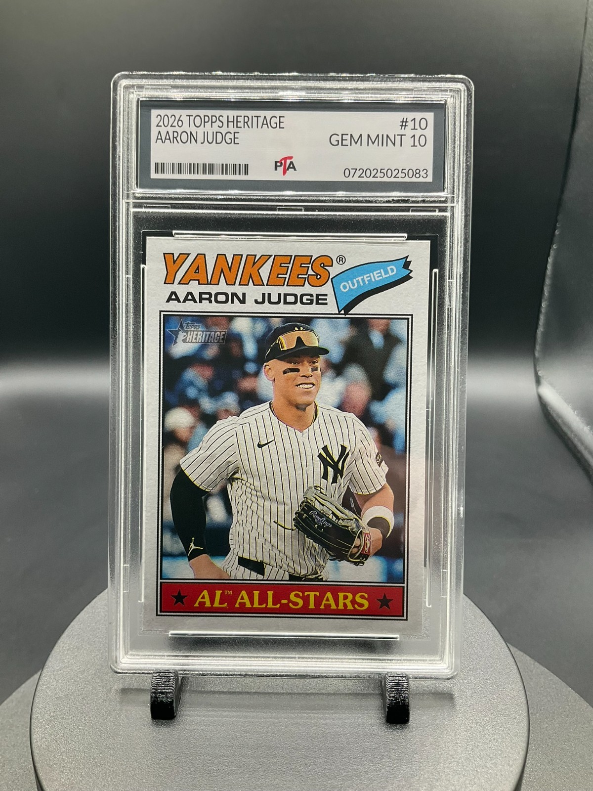 2026 Topps Heritage #10 Aaron Judge, New York Yankees GRADED GEM MINT PTA 10🔥