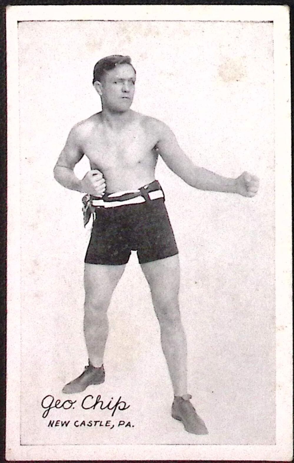1921 Exhibit Supply Company Boxing Exhibit Geo Chip Card Postcard Back