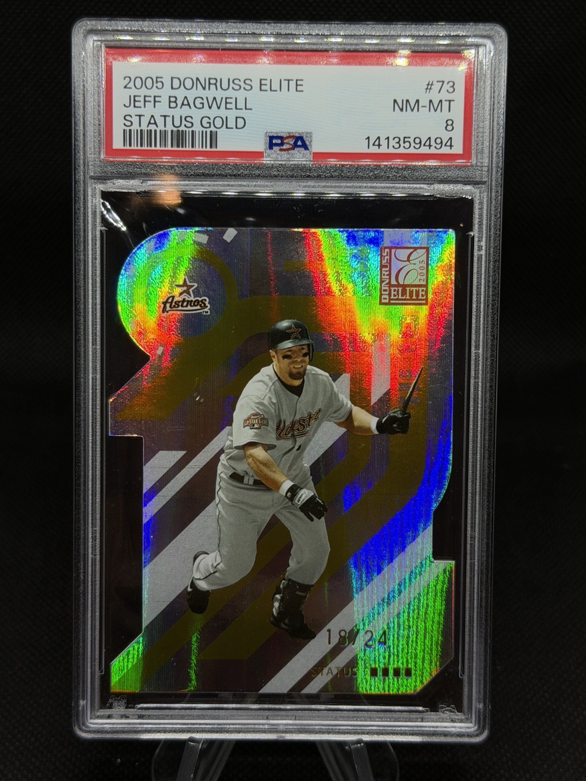 Jeff Bagwell 2005 Donruss Elite Status Gold /24 PSA 8 (POP 1 – NONE HIGER)