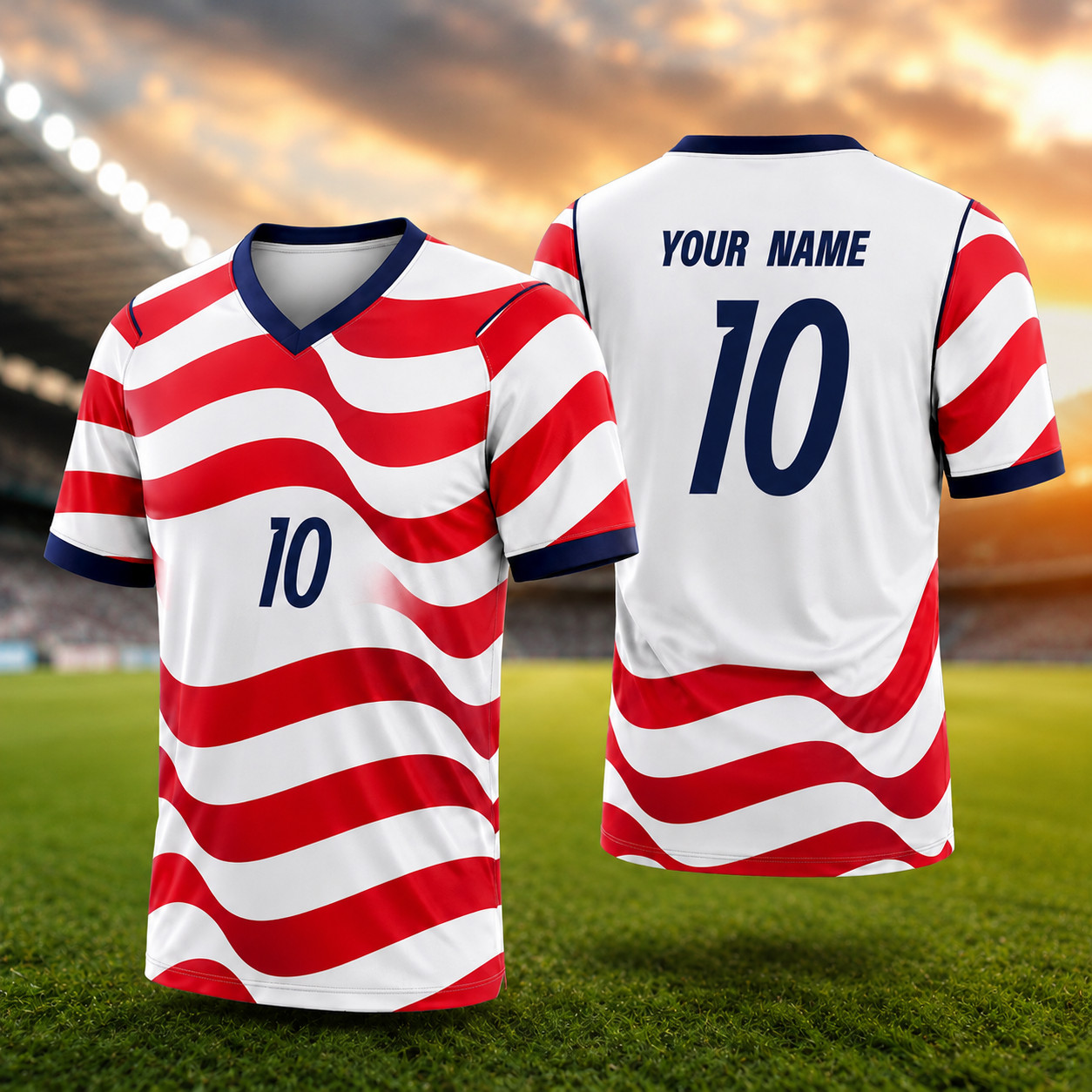 Personalized USA Soccer Jersey Custom Name Number Football Shirt Unisex S-5XL