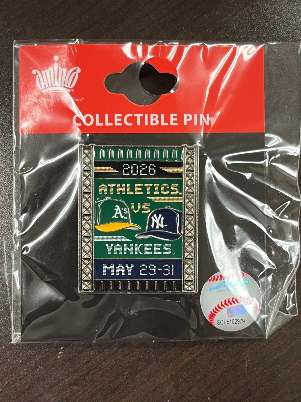 MLB: Athletics vs New York Yankees Gameday Pin May 29-31, 2026