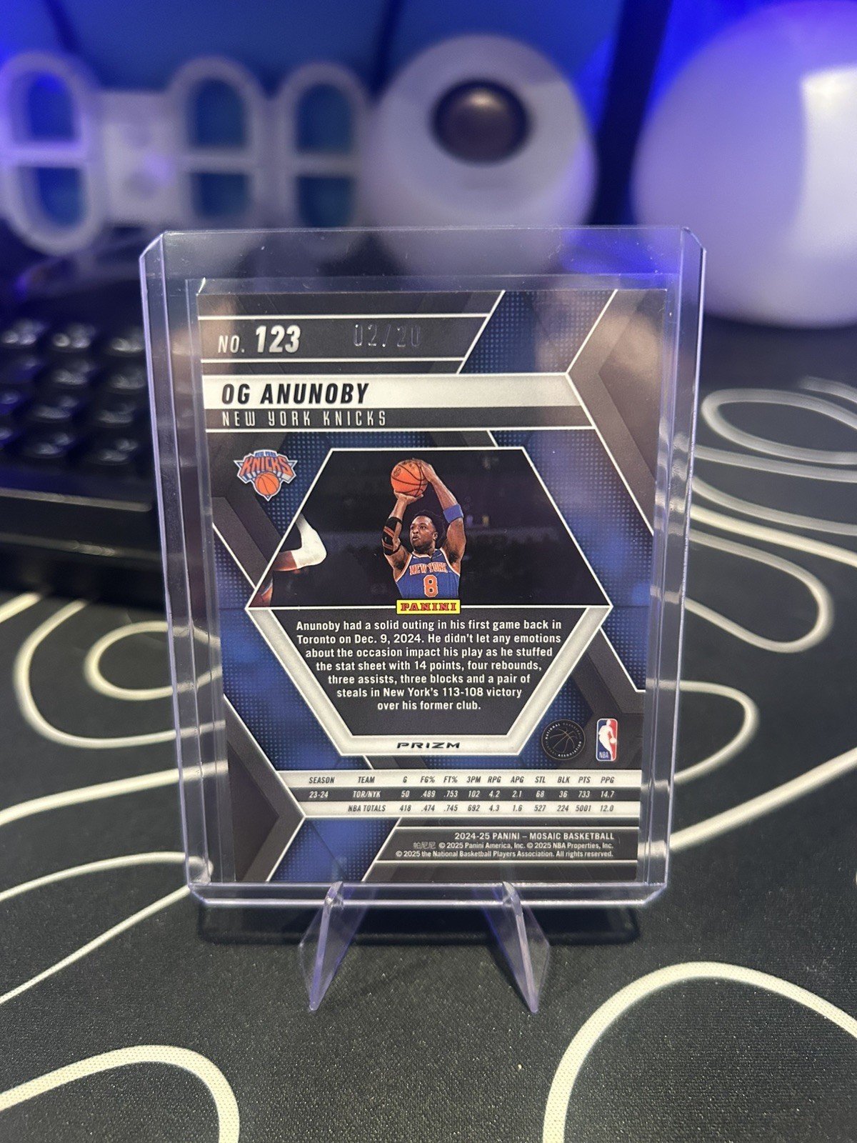 2024-25 Panini Mosaic OG Anunoby Choice Cherry Blossom 2/20 RARE Knicks