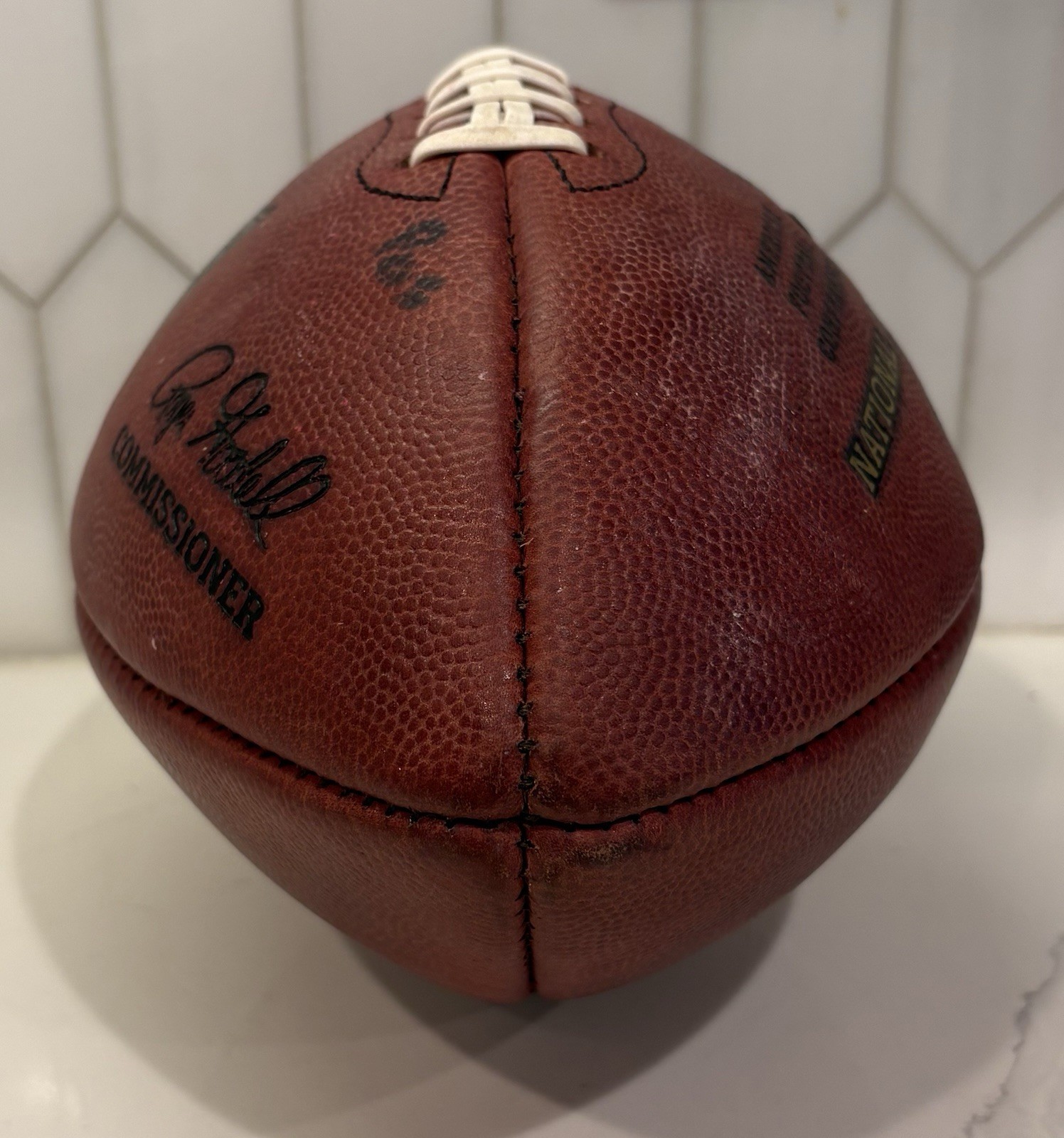 Authentic Wilson The Duke Official NFL Leather Game Football Position Leaks Air