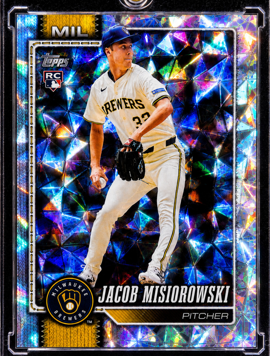 JACOB MISIOROWSKI ROOKIE DIAMOND REFRACTOR Silver Ice Holo Cracked Brewers Rare