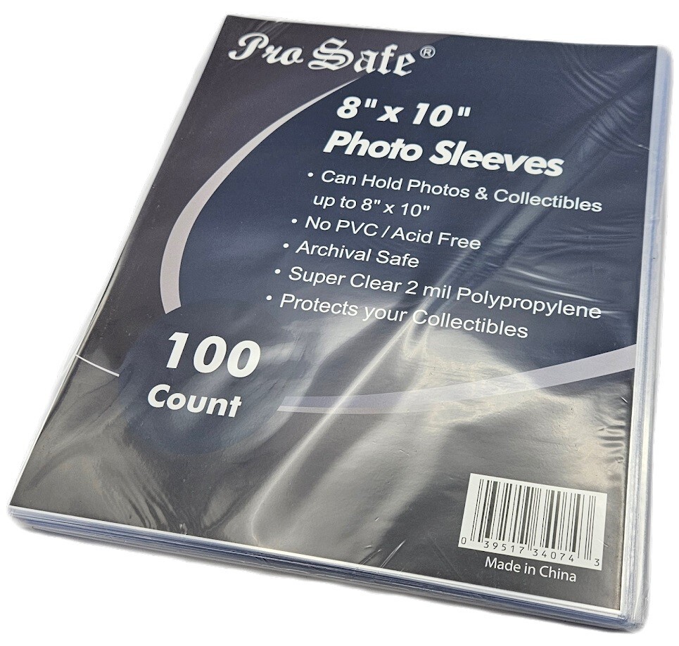 (100) Pro-Safe 8″ x 10″ Soft Photo / Card Sleeves 8×10 Acid Free Archival Safe