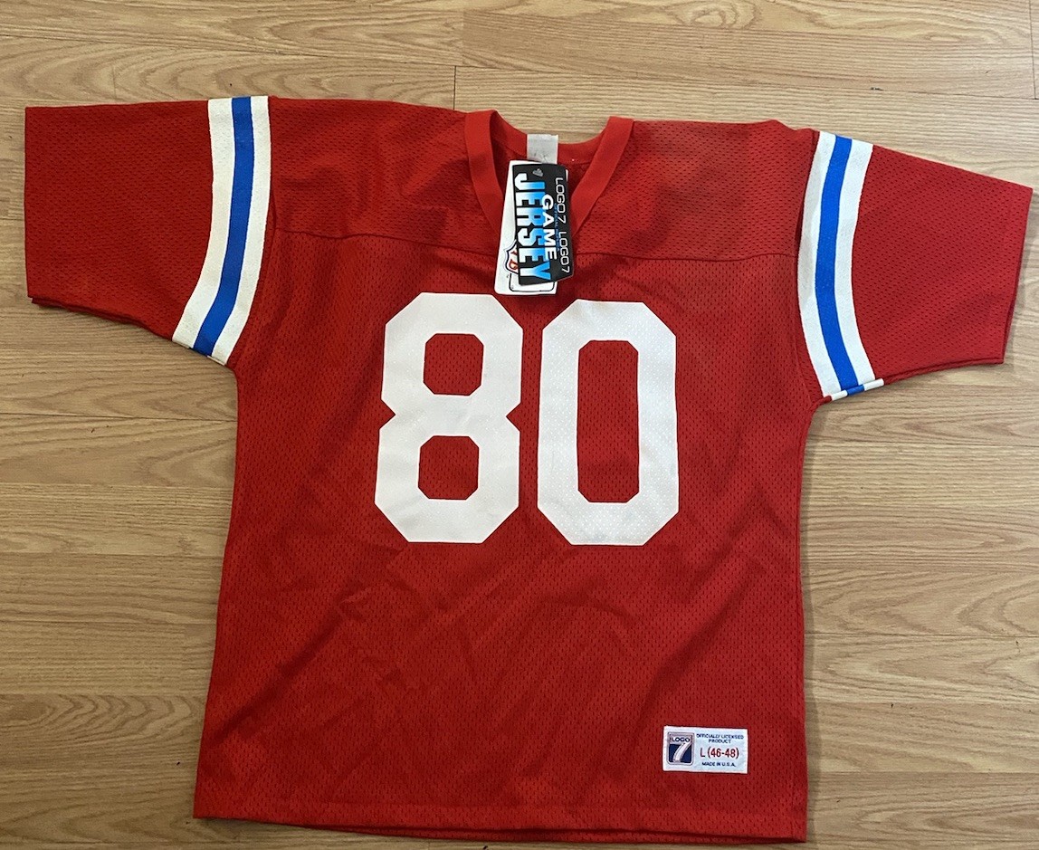 Vtg Logo 7 Irving Fryar NEW ENGLAND PATRIOTS #80 NFL Team Deadstock Sz L