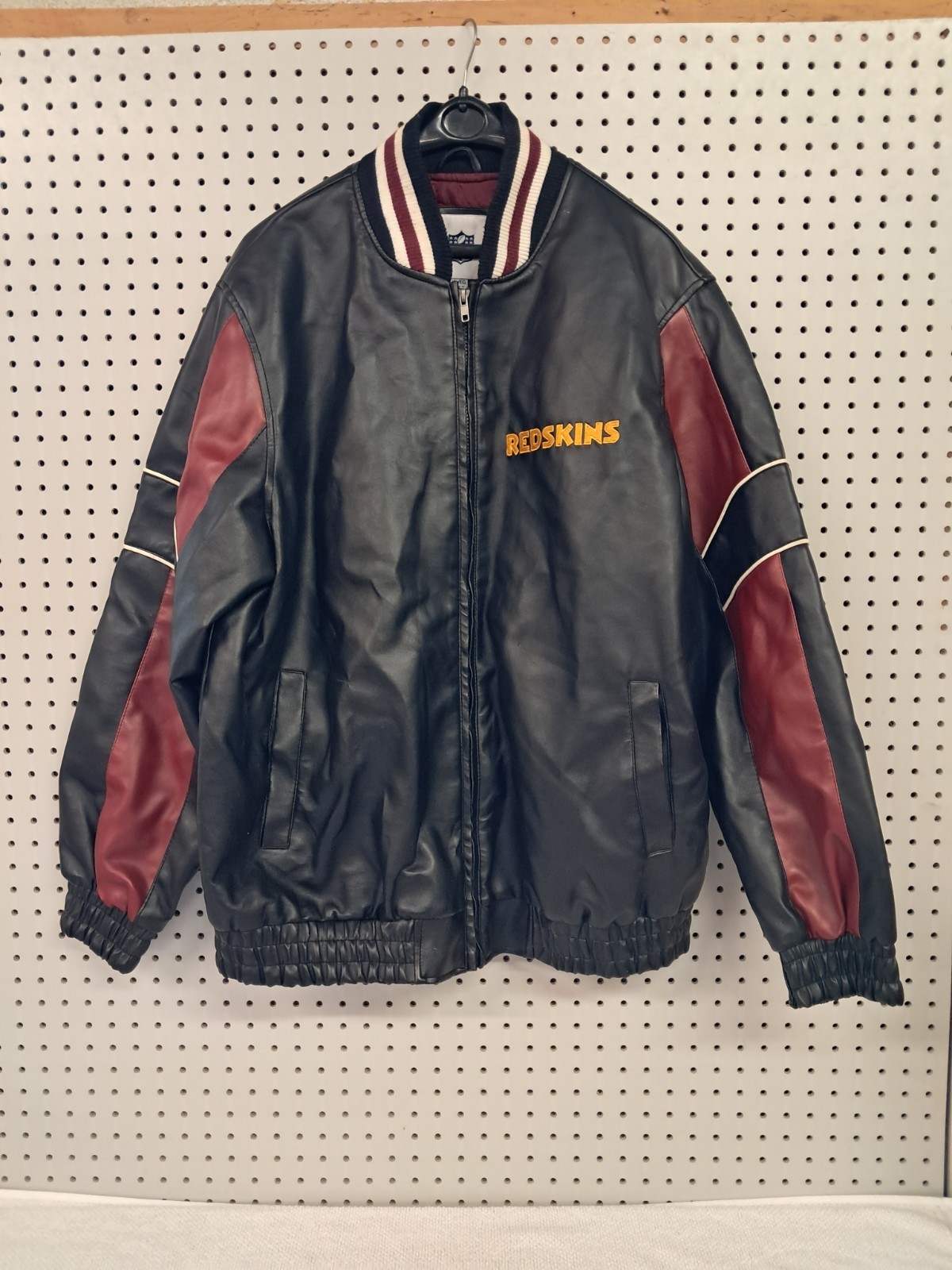 Vintage NFL Washington Redskins GIII PVC Leather Jacket Size XL