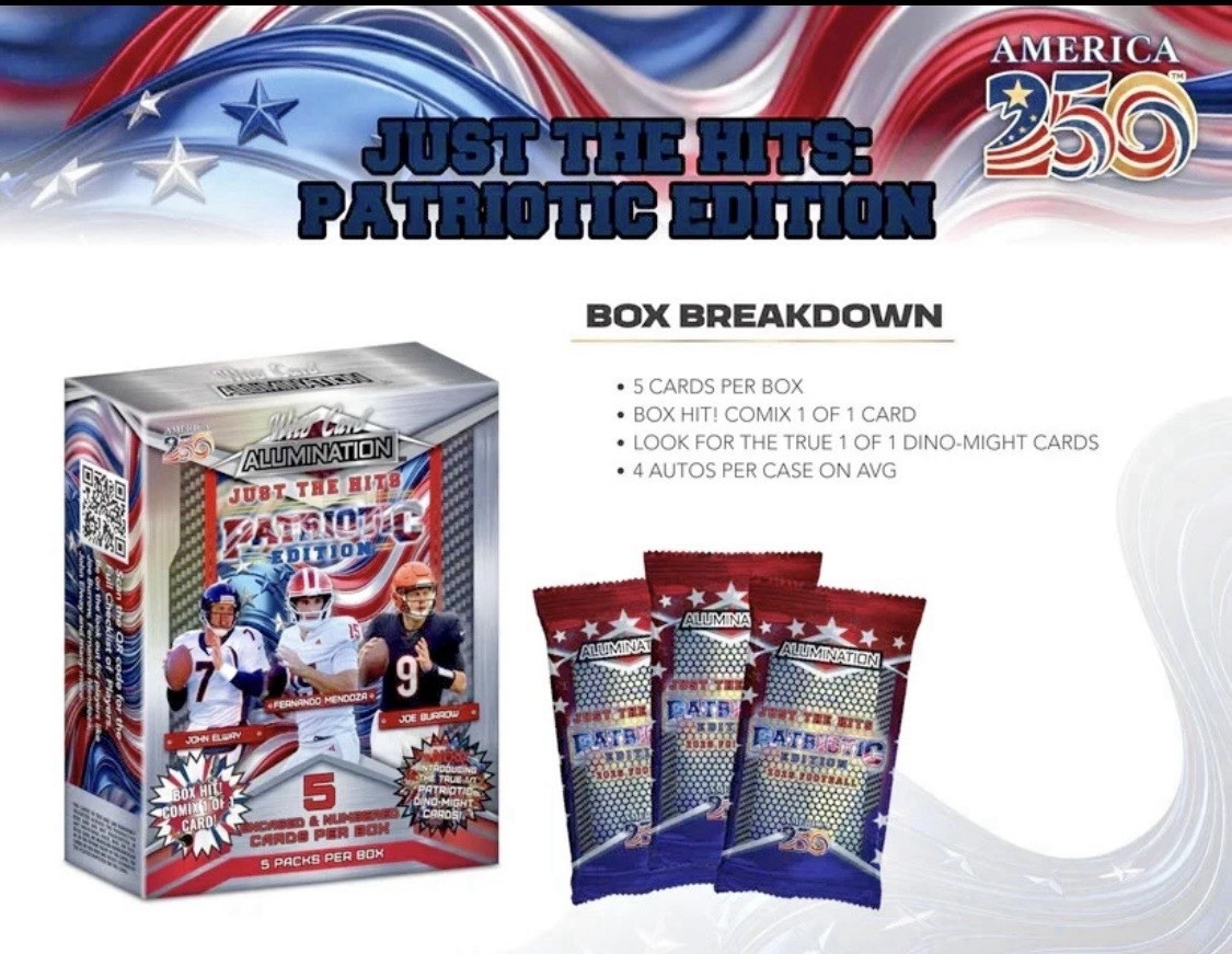 2026 Wild Card JUST THE HITS Patriotic Edition Football 250th Factory Sealed Box
