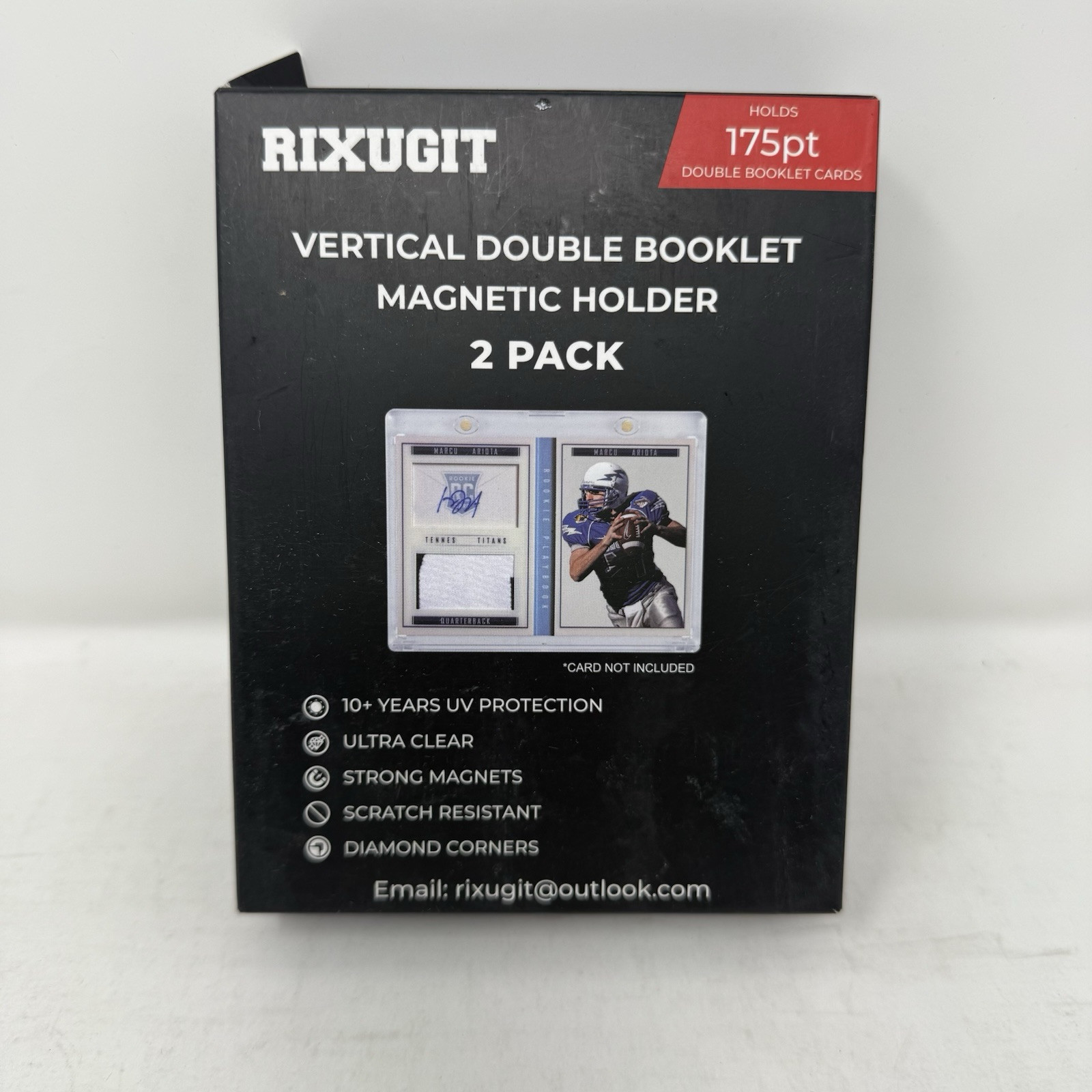 Vertical Booklet ONE-TOUCH 175pt Magnetic Card Holder UV Protection 2 Pack
