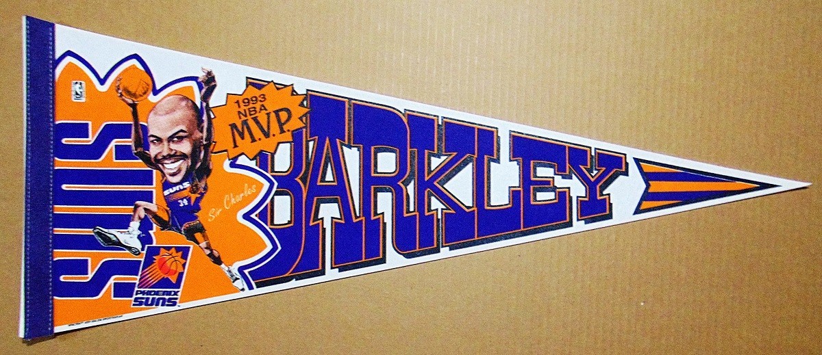 PHOENIX SUNS CHARLES BARKLEY 1993 MVP NBA FULL SIZE WINCRAFT PENNANT