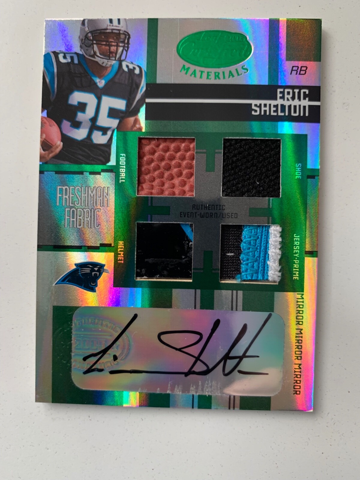 2005 Leaf Certified rc rainbow ERIC SHELTON 1/1 /5 /25/50/150 Carolina Panthers