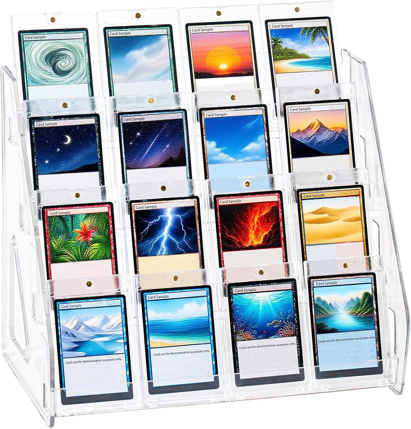 DEEIF 4 Tier Acrylic Trading Card Display Stand, 12″ Riser Display Shelf for Mag