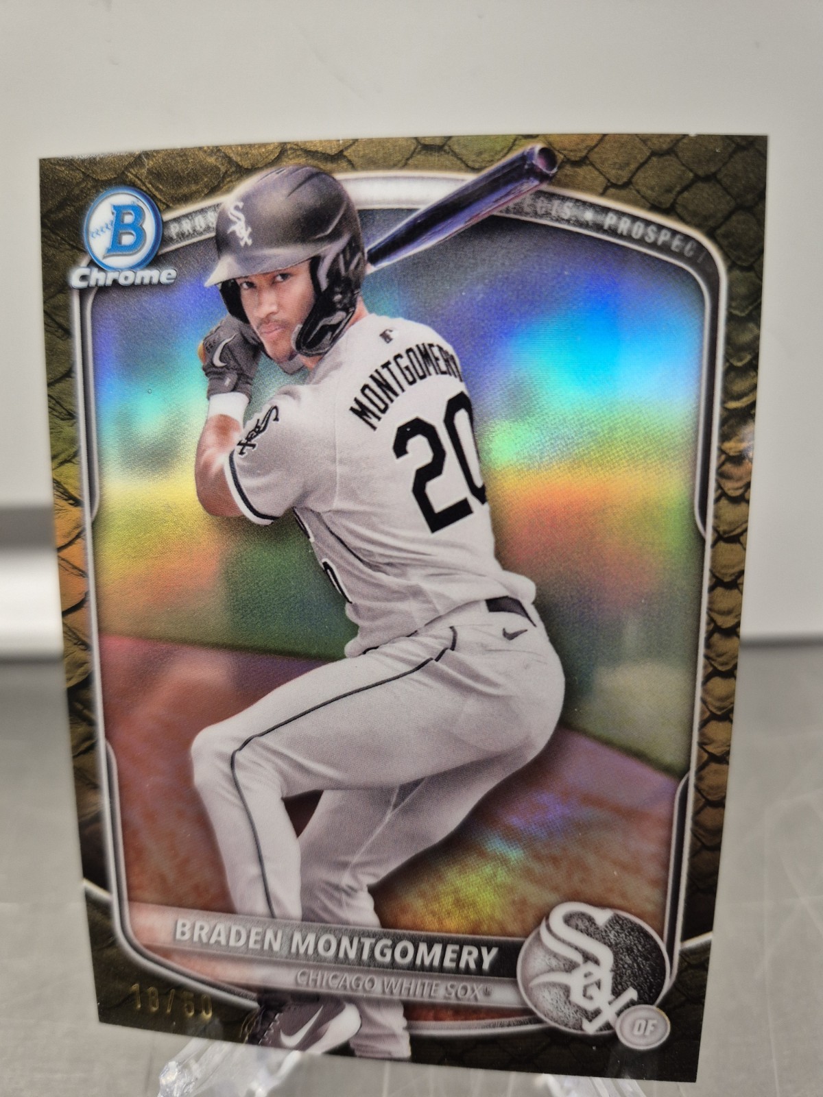 Topps 2025 Bowman Chrome Braden Montgomery /50 Gold Reptilian #BCP-132