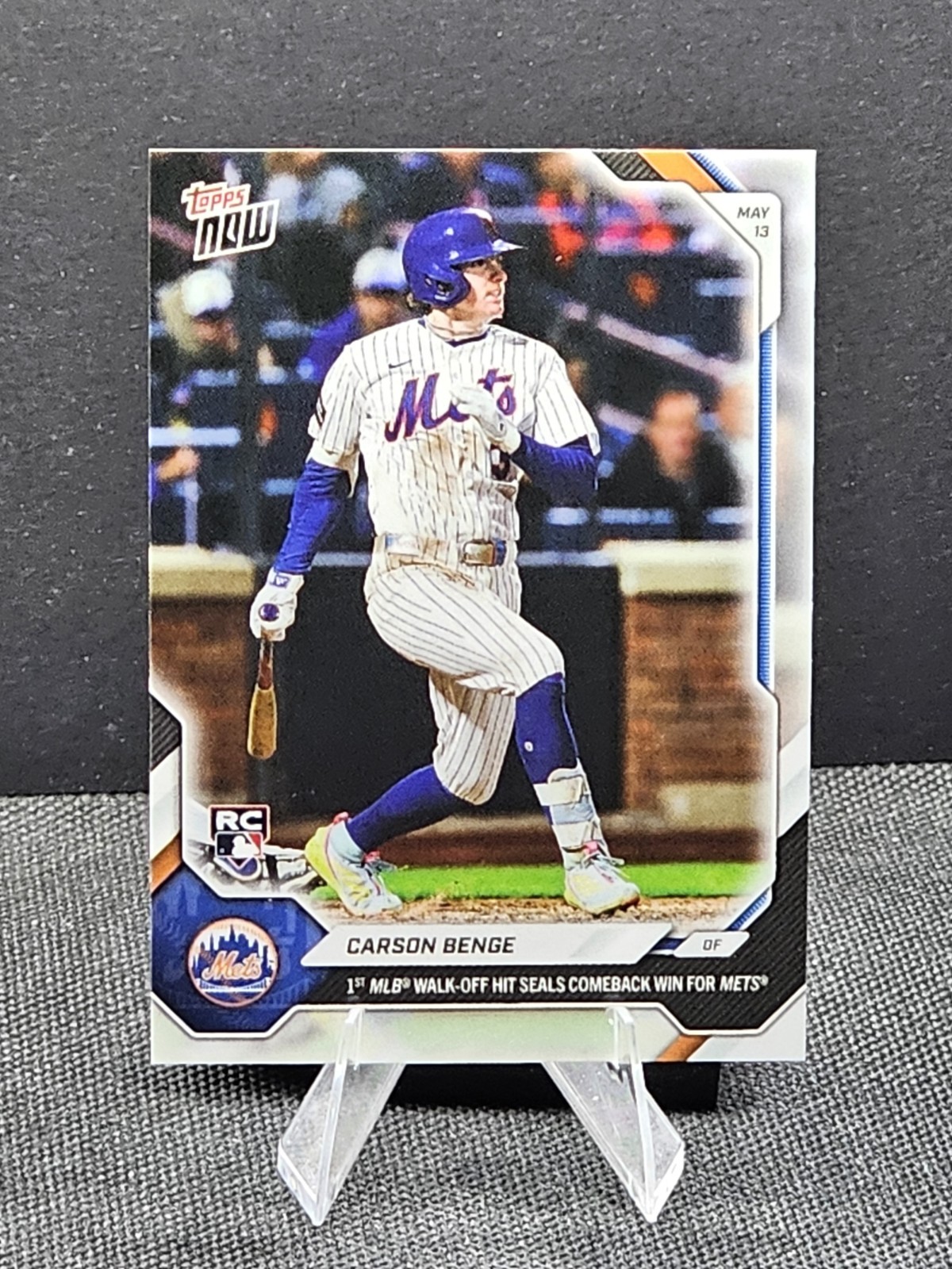 2026 MLB Topps NOW #198 Carson Benge Rookie RC Mets 1st Walk-Off