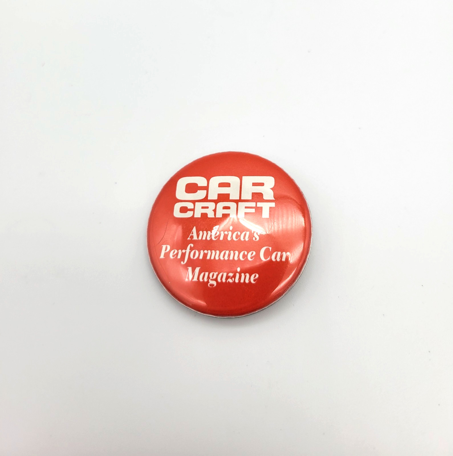 ​VTG Car Craft Magazine Promo Pin Button America’s Performance Car Hot Rod 90s