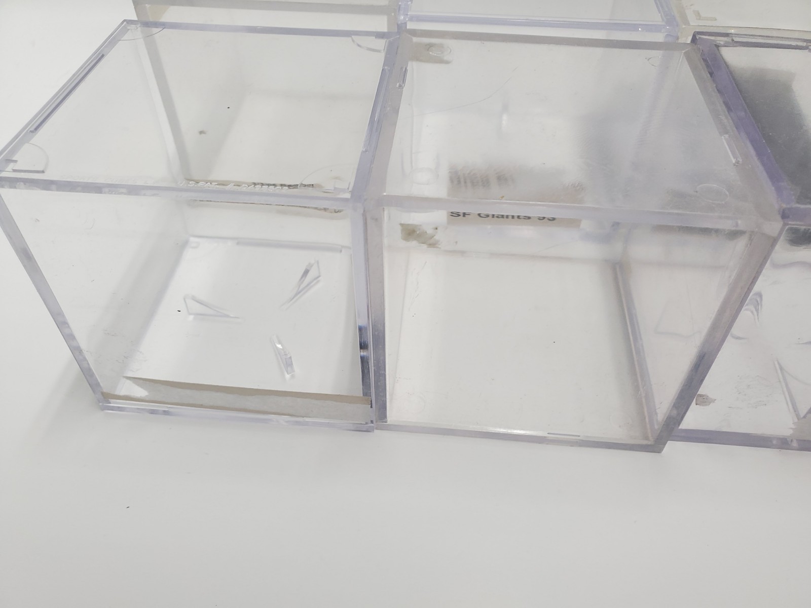 6x *used* Baseball Display Cubes Various Brands Lot
