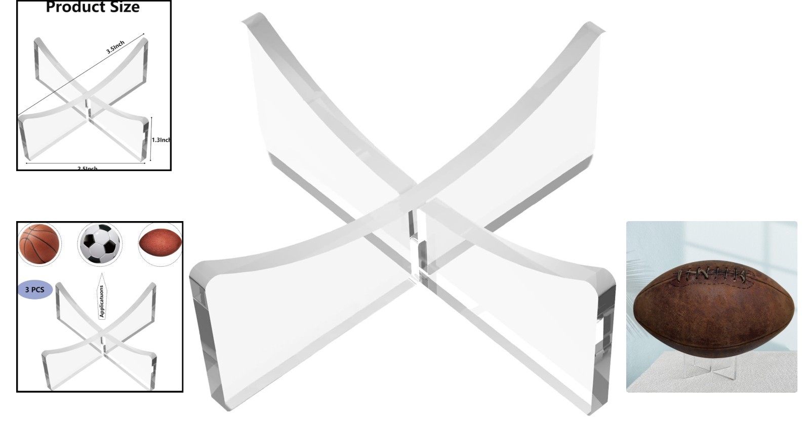 Durable Acrylic Ball Display Stands – Perfect for Football, Basketball & More