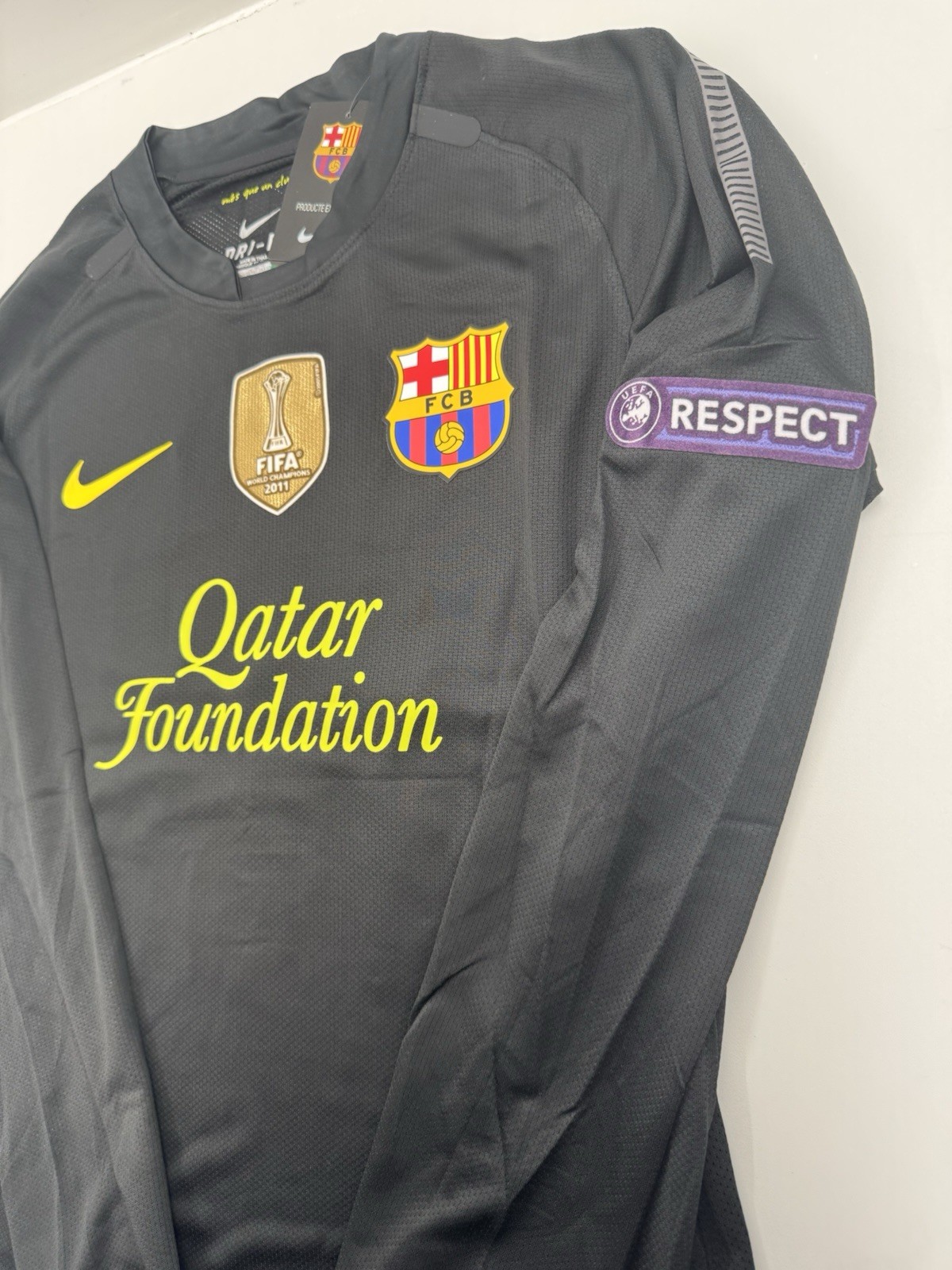 2011/12 Black Barcelona Away Retro Jersey Messi #10 Long Sleeve Vintage Iconic