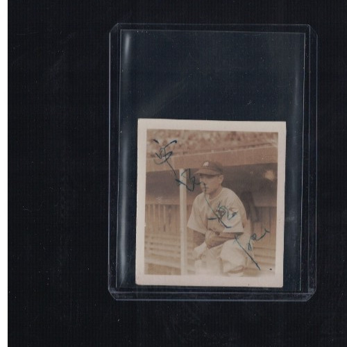 1949 Japanese Bromide Baseball Card Signed Unknown Player