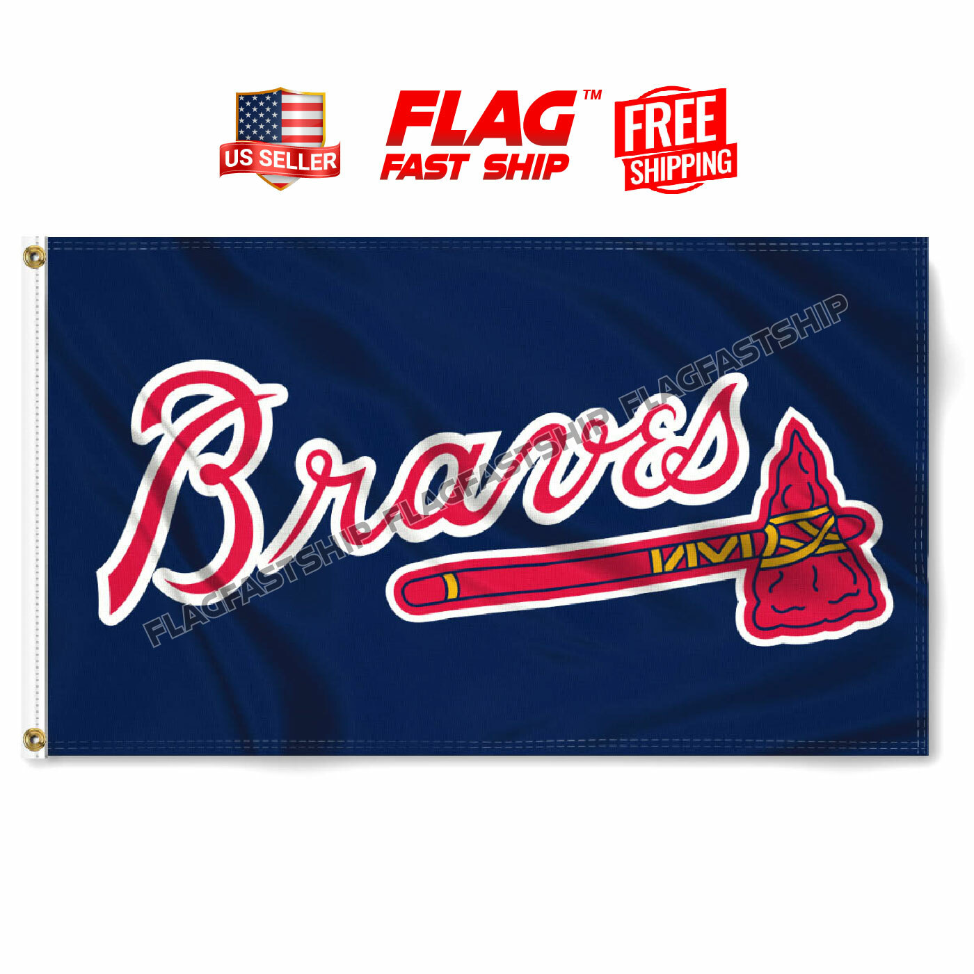 Atlanta Braves Flags 3×5 Banner Sign Baseball Man Cave New FREE Shipping 2022