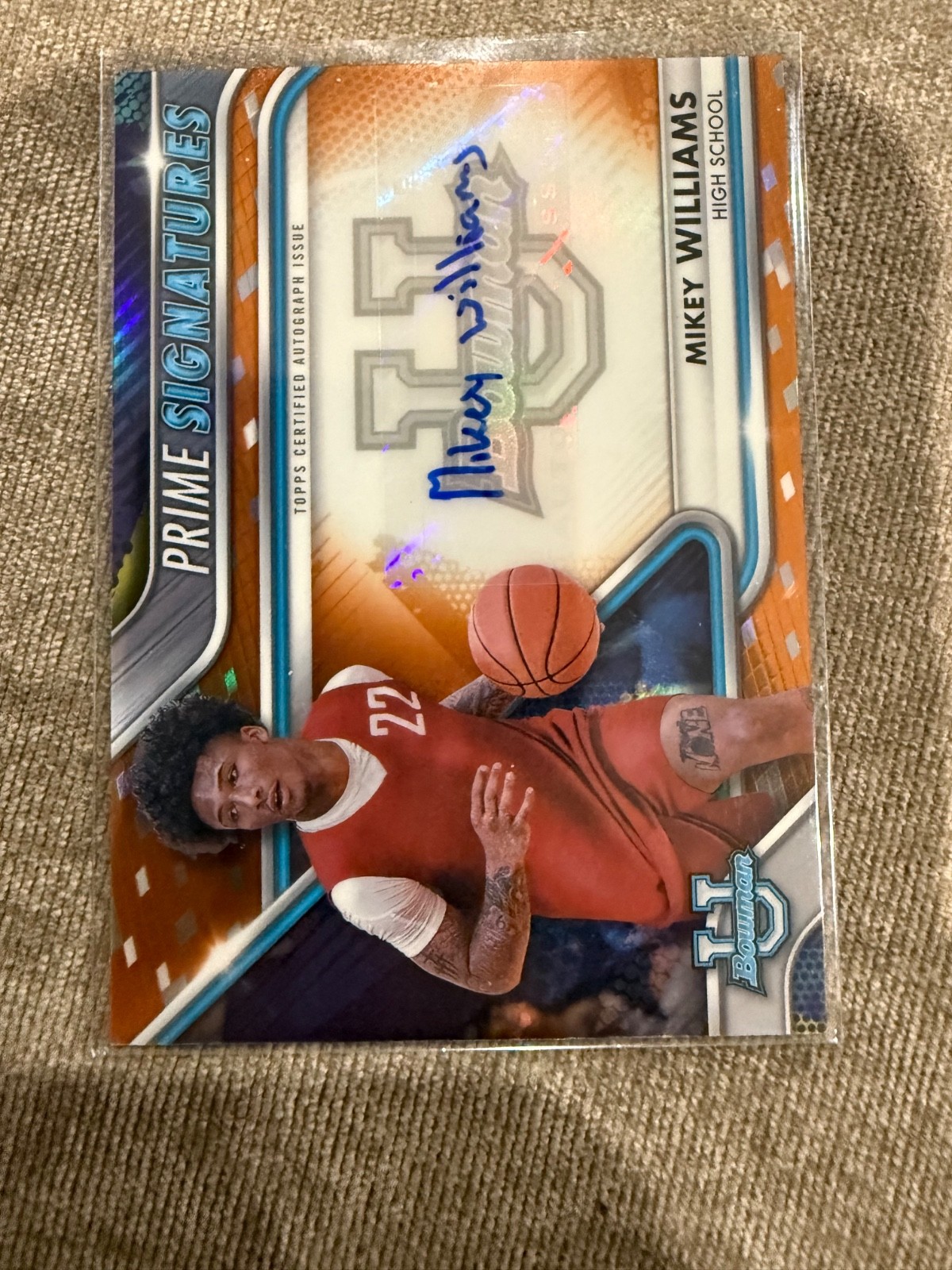 2023 Bowman University Chrome Mikey Williams Prime Signatures Auto /25 PCS-MW