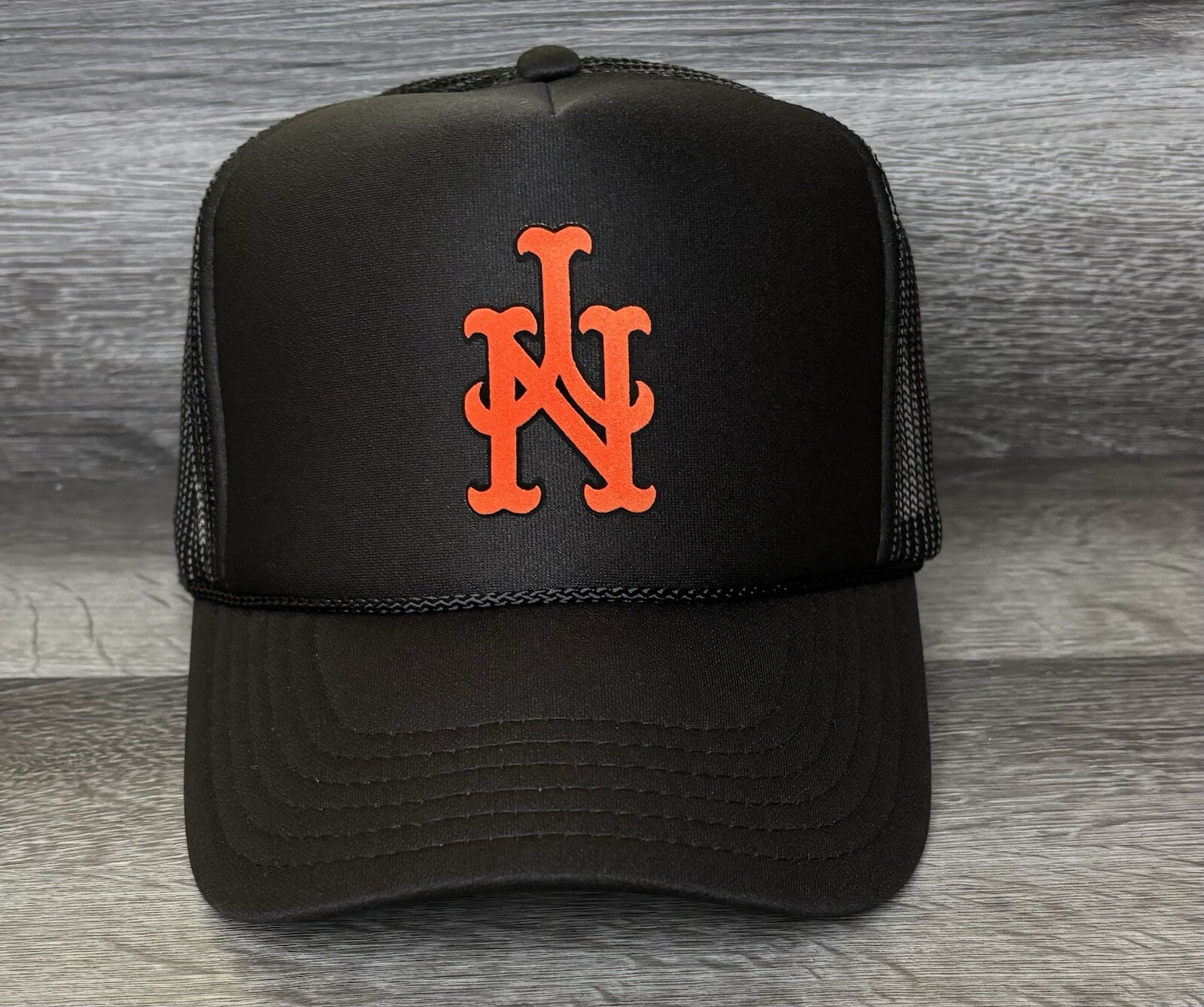 New York yes Upside Down Logo Foam Trucker SnapBack Soft raised Logo