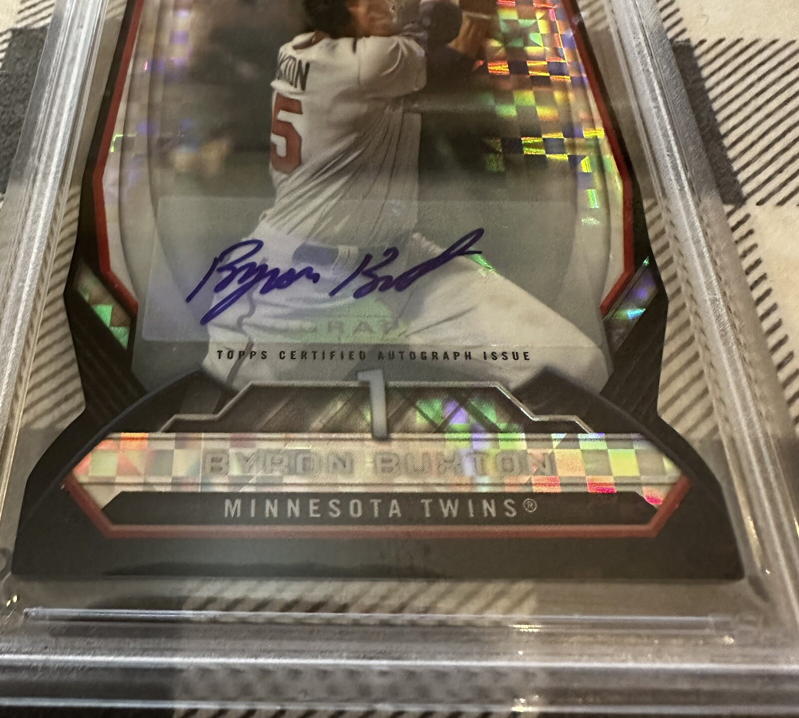 2014 Bowman Chrome Byron Buxton /24 Top 100 Die Cut X-Fractor Autograph #BTP-1